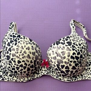 Victoria's Secret Cream and Pink Push-Up Bra